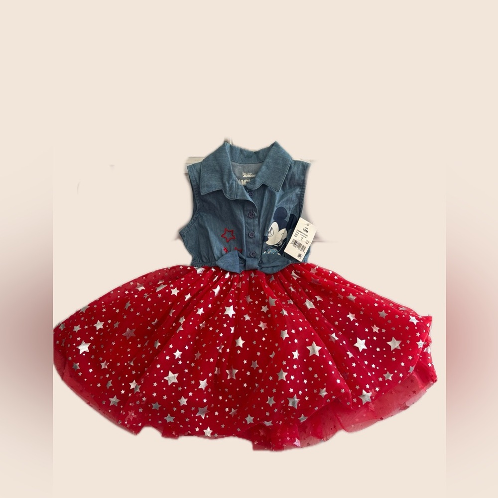 Baby Girl DISNEY JUNIOR MICKEY MOUSE DENIM RUFFLE TUTU DRESS
